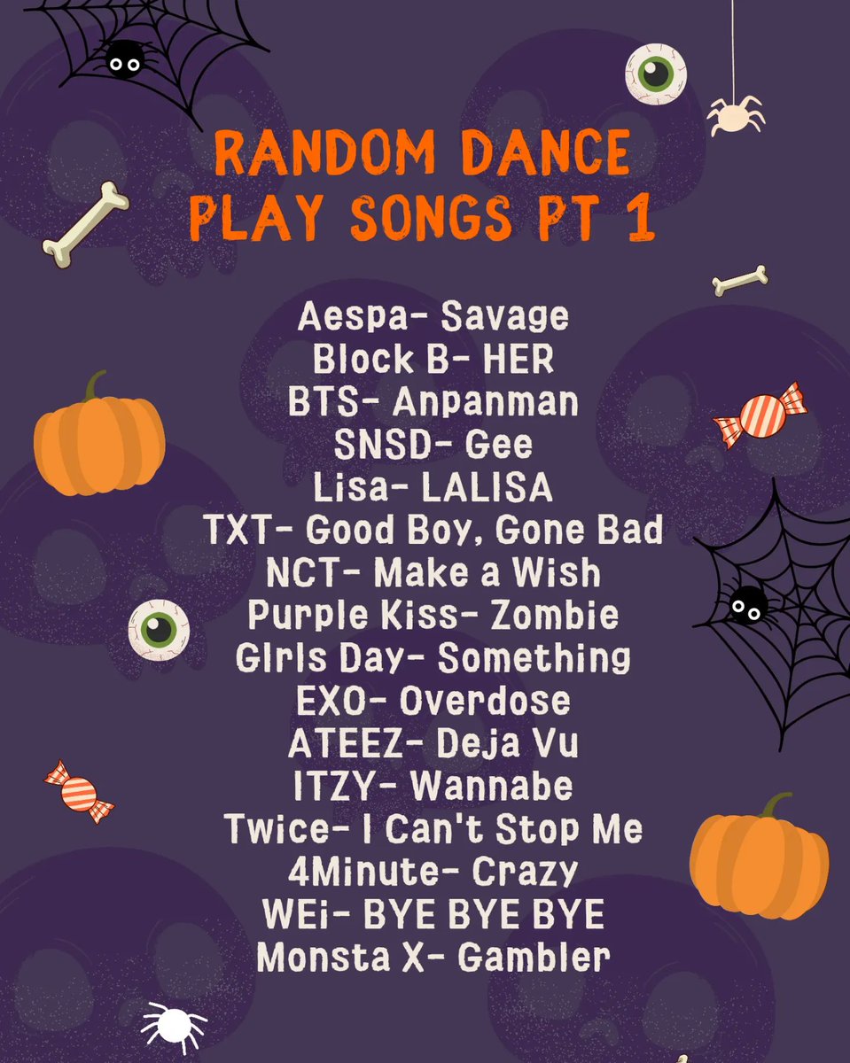 seoulfest's tweet photo. Please remember we can only have so many songs within a 30 min period, and we tried to keep all videos in the game Halloween Themed in some ways. We tried to add as many songs as requested, but some songs we could not find a video to match the criteria of the theme. https://t.co/CxqpWsfEda