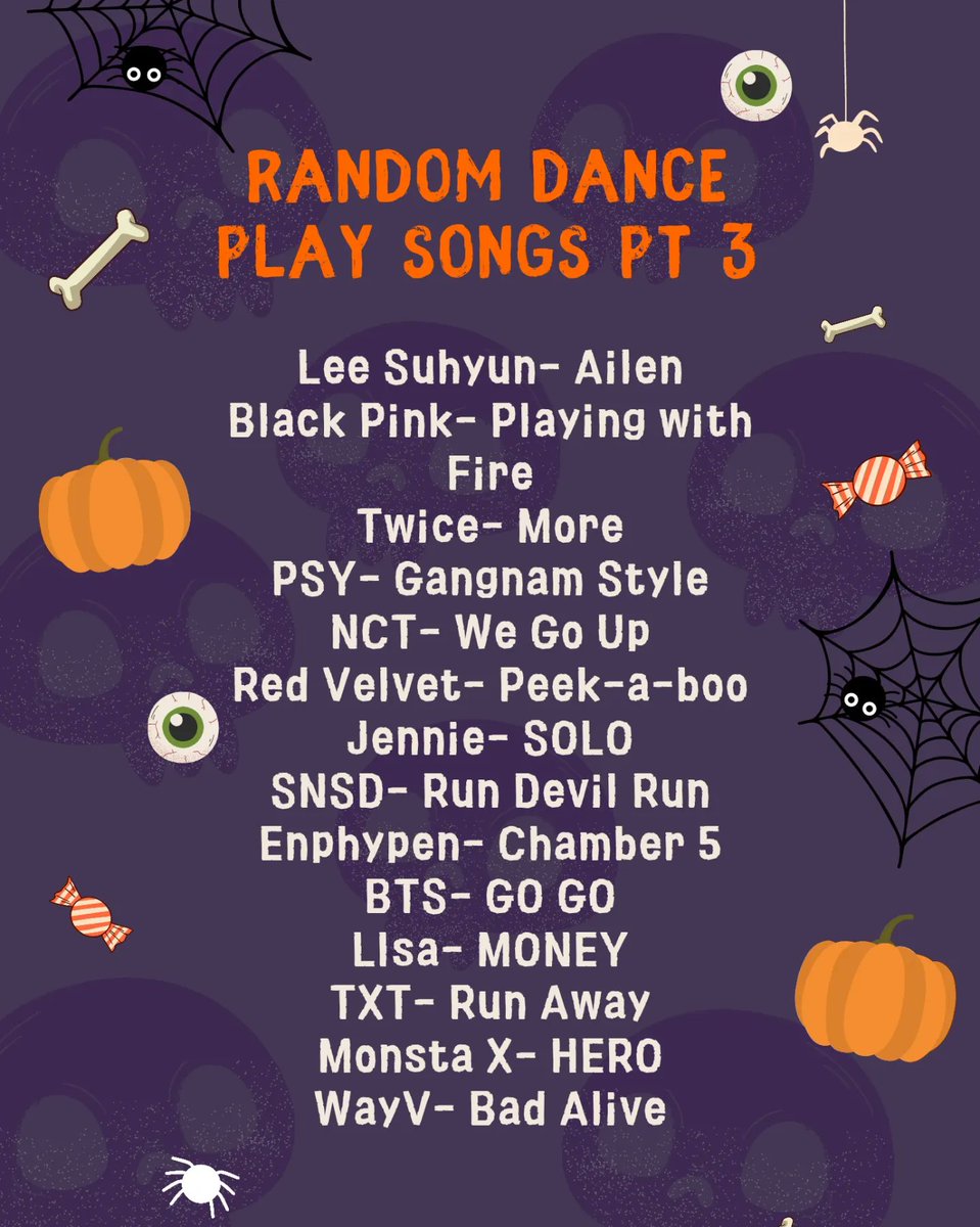 seoulfest's tweet photo. Please remember we can only have so many songs within a 30 min period, and we tried to keep all videos in the game Halloween Themed in some ways. We tried to add as many songs as requested, but some songs we could not find a video to match the criteria of the theme. https://t.co/CxqpWsfEda