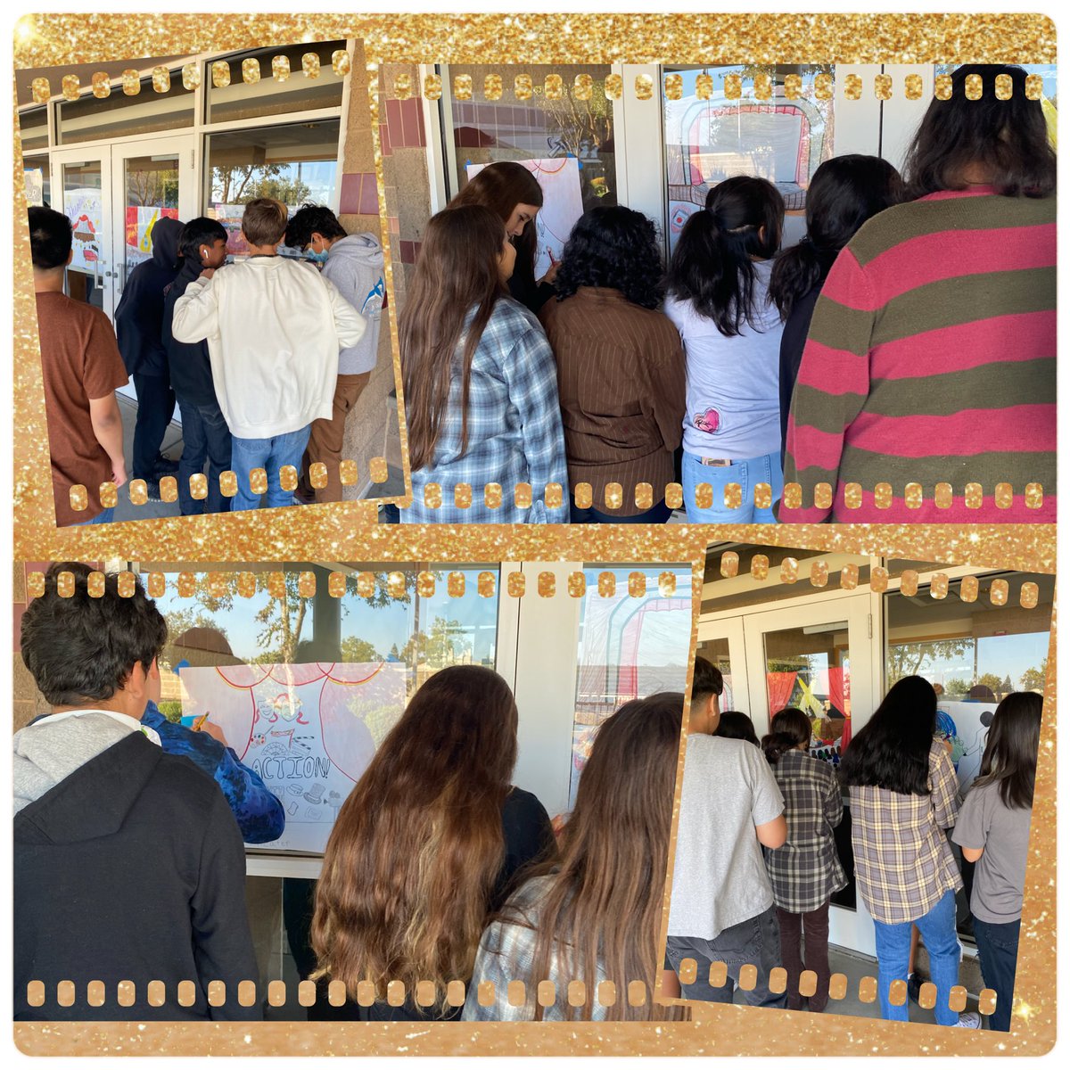 Theatre is something different for everyone, but the bottom line is it’s a safe place for all to be themselves &amp; anything else they want to be while learning life skills. 
Theatre I did an amazing job on these “What Theatre Means to Me” posters (in our lobby) &amp; gallery walk 💛