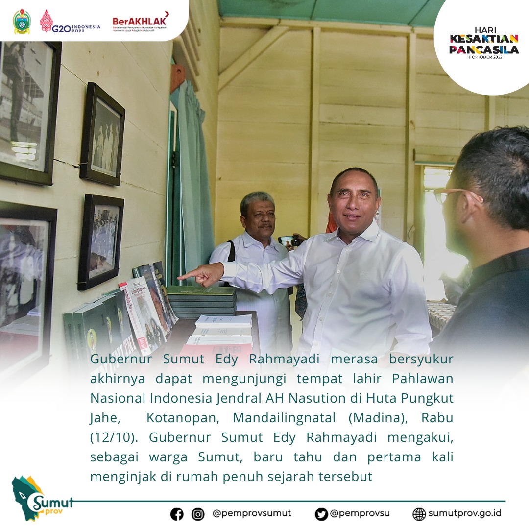 pemprovsu's tweet photo. Gubernur Sumut @RahmayadiEdy Kunjungi Tempat Lahir Jendral AH Nasution
sumber: https://t.co/SCXgNFGfuG
@kemendagri @ijeck09
#Kunjungan #TempatLahir #PahlawanNasional #AHNasution #SumutBermartabat #SumateraUtara #SumutSmartProvince #EdyRahmayadi #Ijeck https://t.co/OfSM5lsjYc