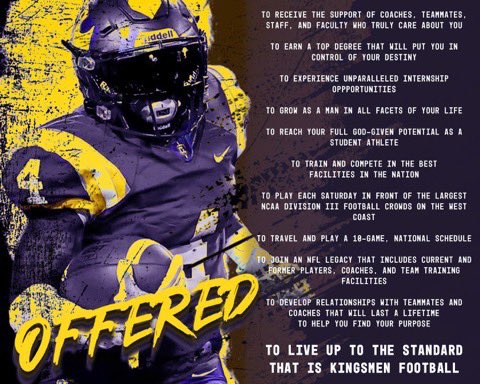 Extremely grateful to receive an offer from Cal Lutheran University!

<a href="/DOCLEW028/">Michael Lewis</a> <a href="/Caseyblum88/">Casey Blum</a> <a href="/CLUFootball/">Kingsmen Football</a> <a href="/westcoastpreps_/">West Coast Preps</a>