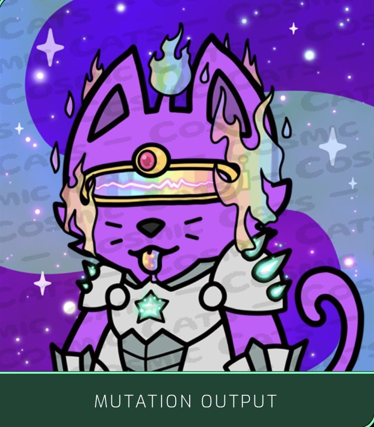 HopKenny's tweet photo. Mutated my @CosmicCats_ with my @alienfrens Lochia. Really loving #CosmicCats #CCMutations #CosmicTakeover #GetCosmic https://t.co/OqWuGbFFbp