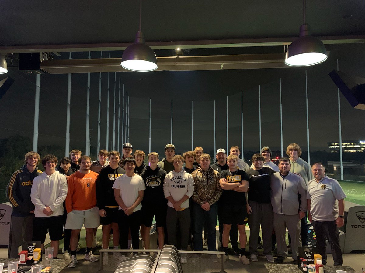 Celebrated our seniors tonight at Top Golf. Good thing they play football and not golf 😂