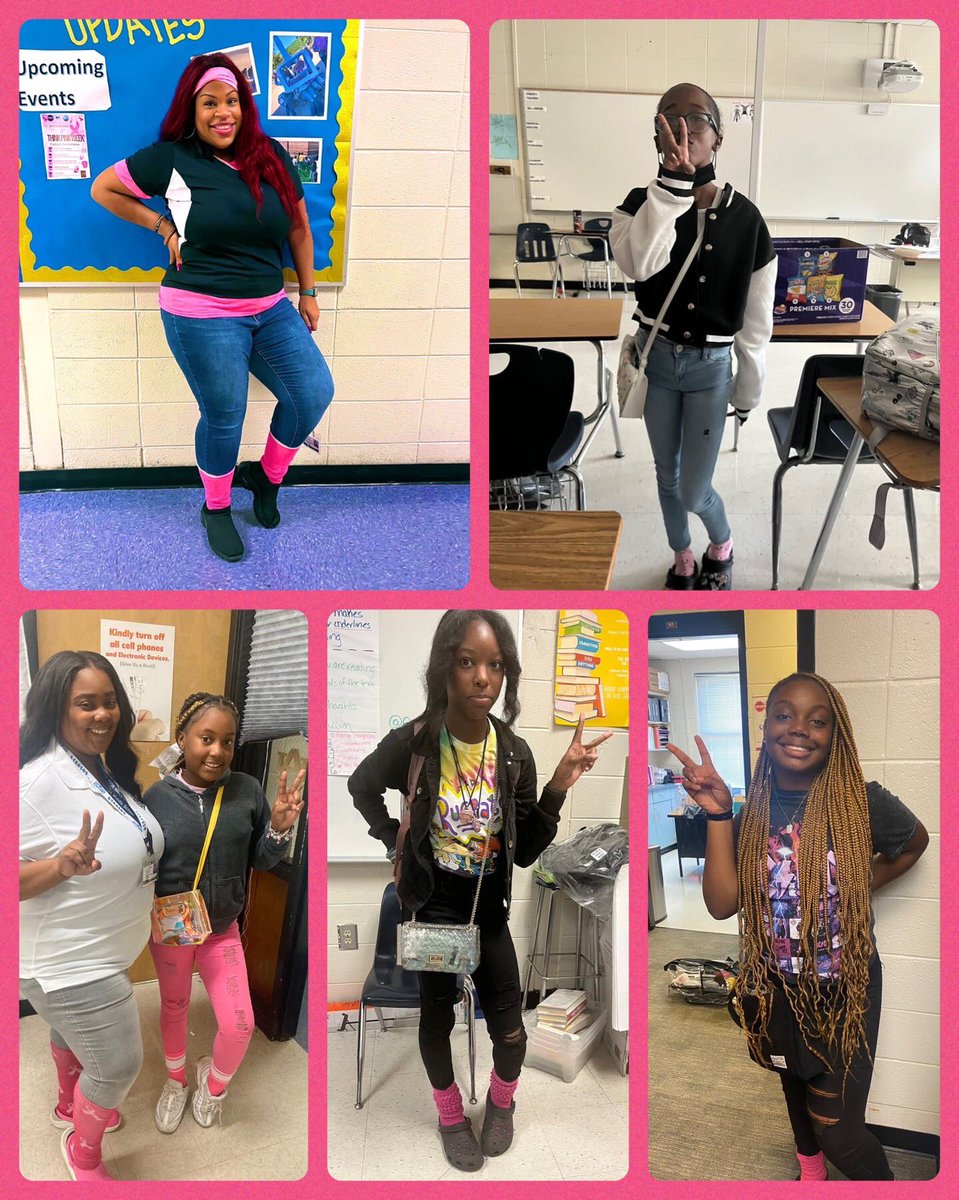 BCMSCheer_Dance's tweet photo. #SockItOutMonday with the @BCMSCheer_Dance for our #ThinkPinkWeek with @BearCreek_PBIS ! #PawsForPBIS #AllBearCreek @BearCreekMS ๐ฏ๐ https://t.co/54P72ydDpi