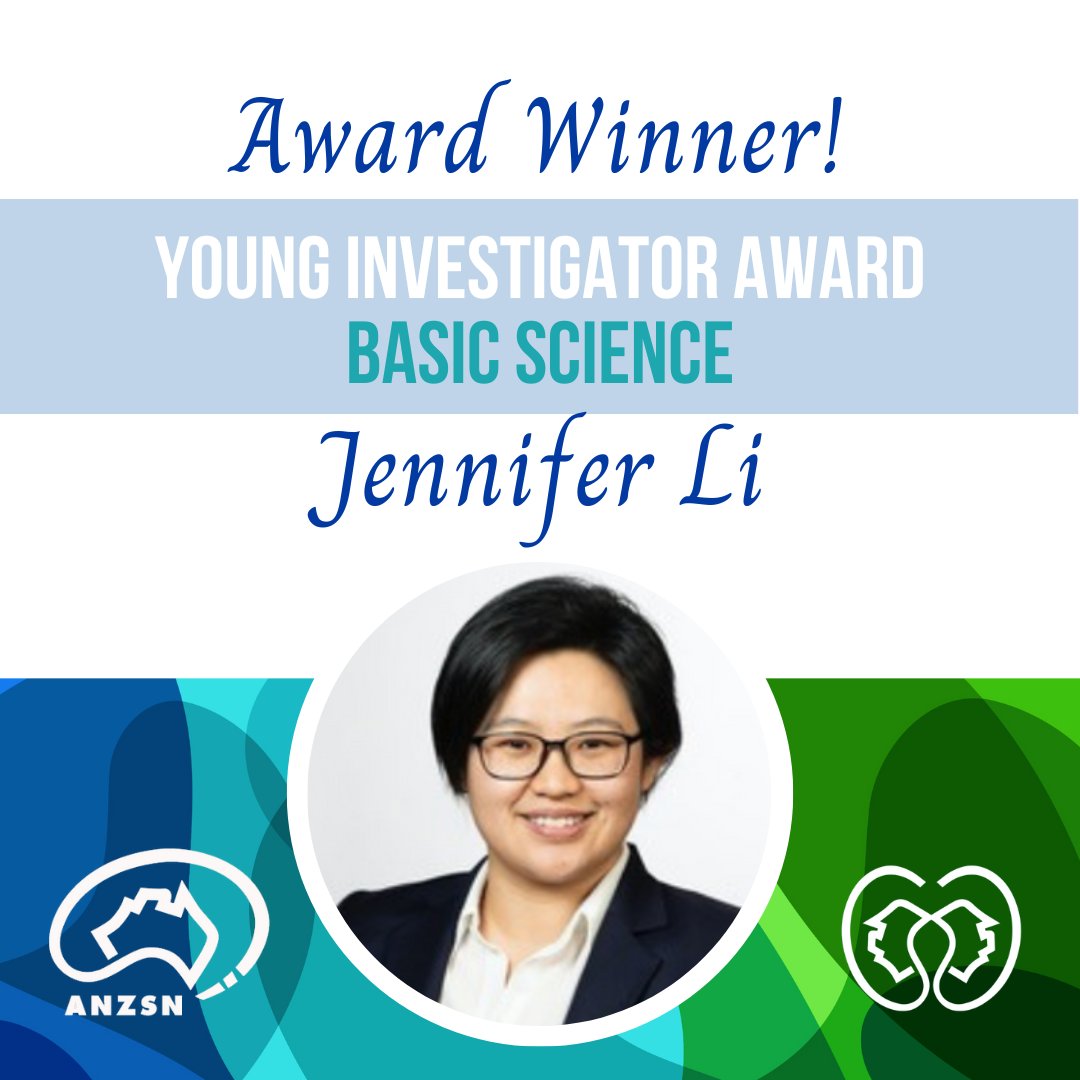 Congratulations to Jennifer Li for receiving the Young Investigator Award – Basic Science for her work Gasdermin-D mutation is protective against renal ischemia reperfusion injury, awarded today at @anzsasm @DrJenLi_Renal @WestmeadInst @Sydney_Uni