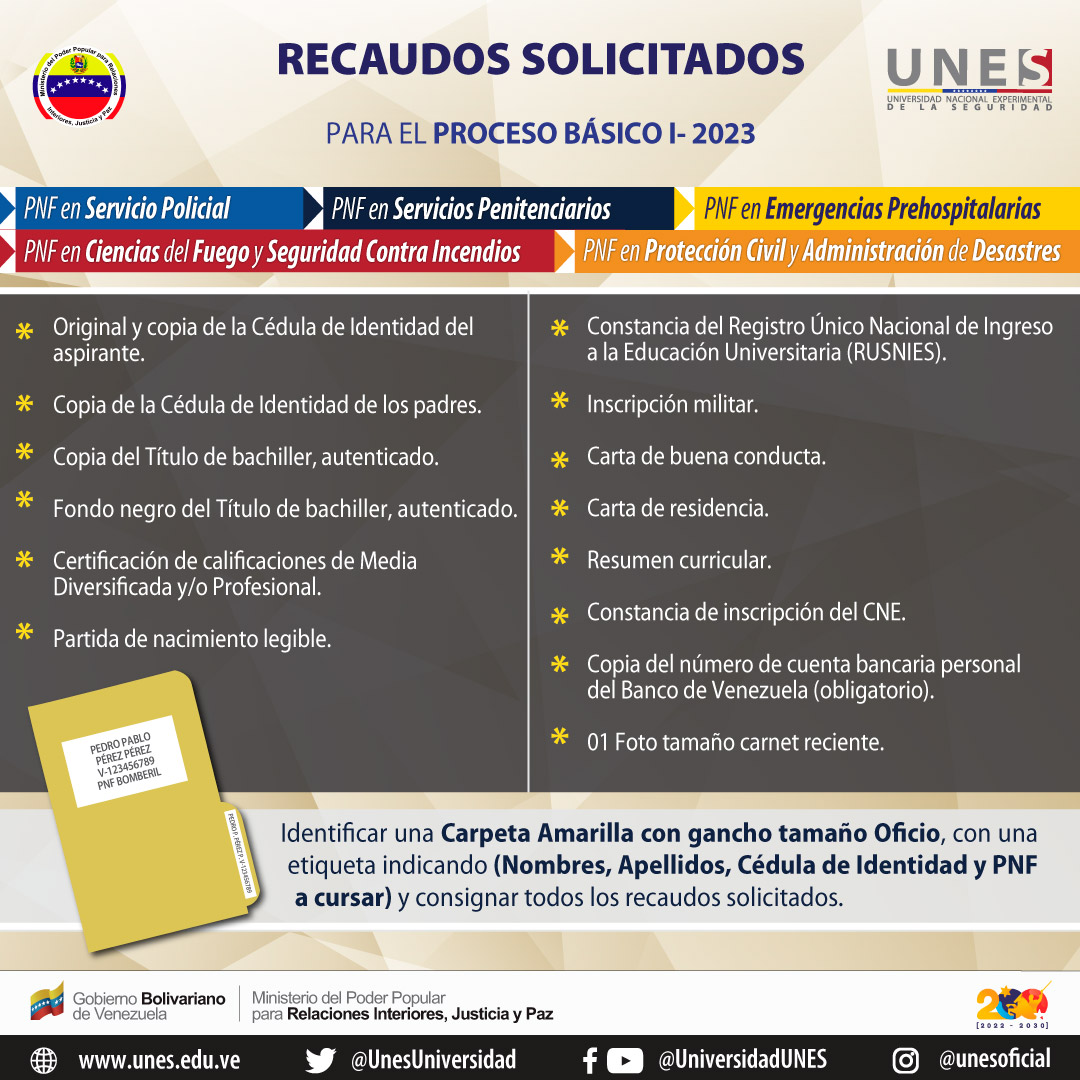 #ATENCION| Se da inicio al proceso de preinscripción en línea, para el Programa Nacional de Formación (PNF) Bomberil en Ciencias del Fuego y Seguridad Contra Incendios, desde el 10 de octubre hasta el 04 de noviembre a través de nuestra página web 👉🏼 unes.edu.ve