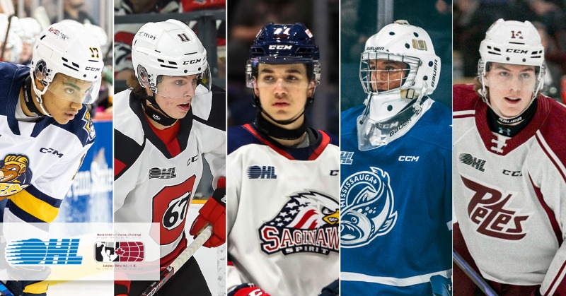 OHLHockey's tweet photo. A total of 26 #OHL players will represent Canada at the 2022 #WorldU17 Hockey Challenge from November 3-12 in Langley, BC 🇨🇦