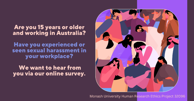 Kate_FitzGibbon's tweet photo. Have you seen or experienced sexual harassment while working at an Australian university? We want to hear from you. 

Please consider completing our survey to inform improved prevention &amp; early intervention strategies: https://t.co/2BJr6SEui8