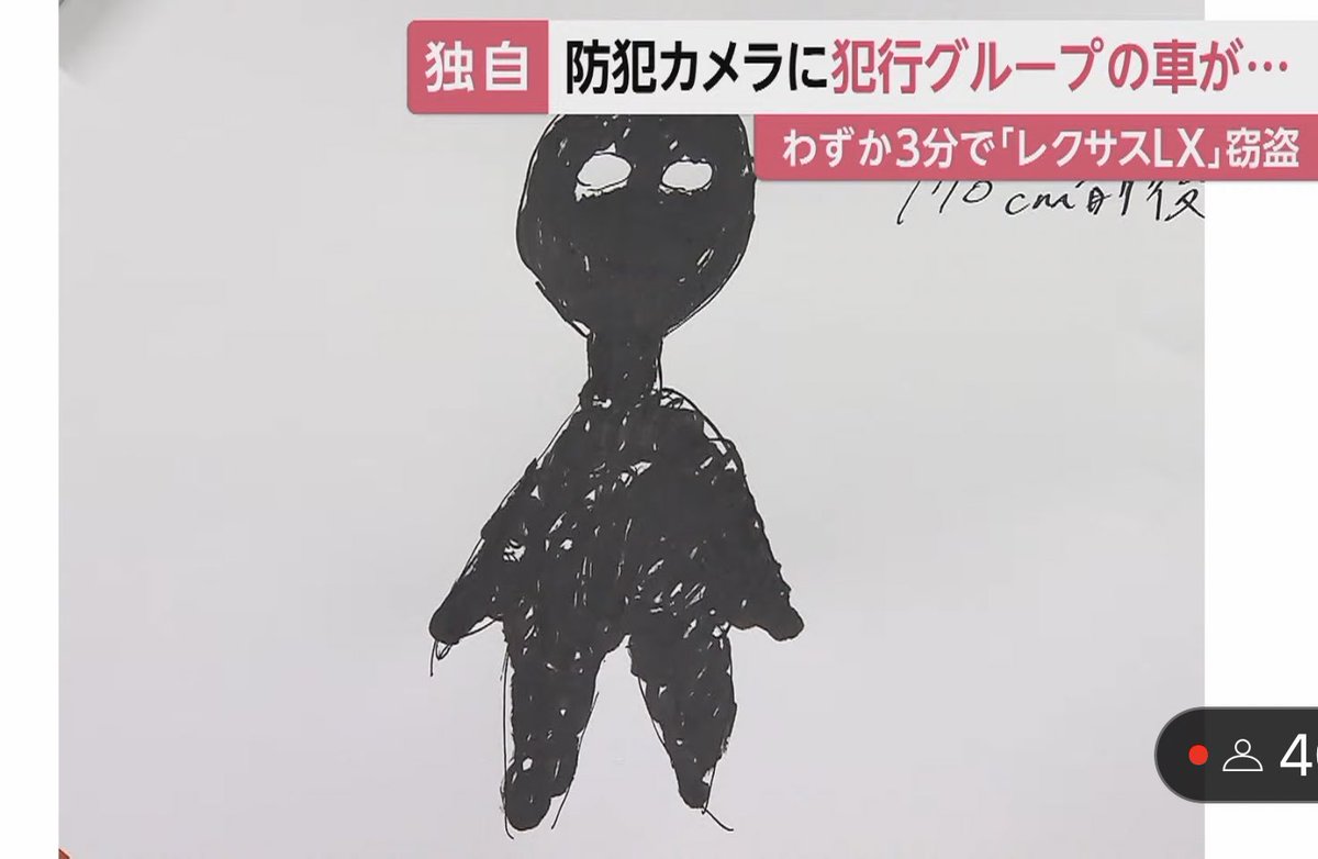 レクサス盗難未遂のニュース 不意に目撃者の書いた犯人イラストが出てきて不謹慎にも吹き出してしまった これは不審者だな Togetter
