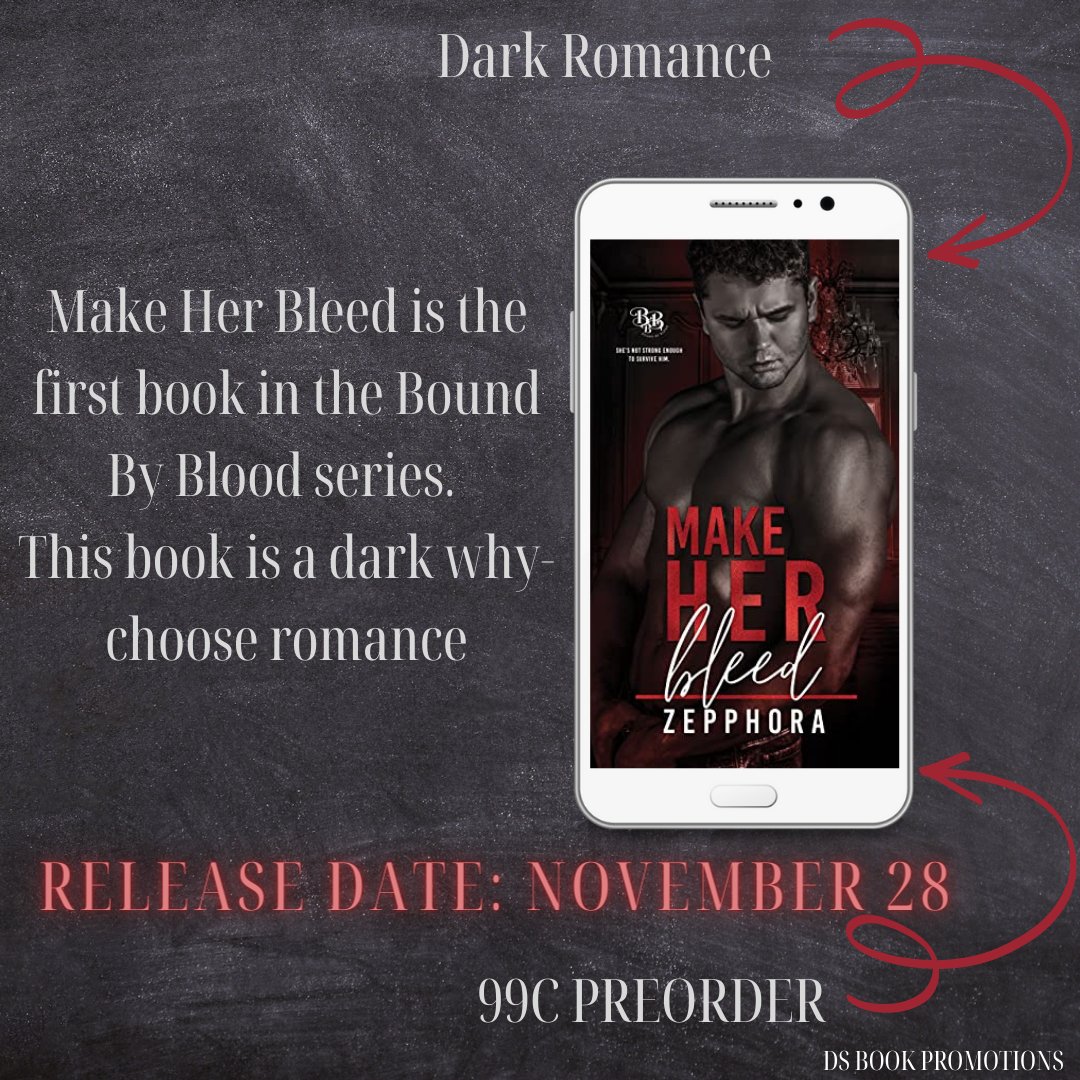 susanfree16's tweet photo. ✩★🩸PREORDER ALERT!🩸✩★
 Make Her Bleed is 99c #preorder by #zepphora Releasing 11.28.2022 #comingsoon #makeherbleed #darkromance #extremetaboo #zepphoraauthor #dsbookpromotions
#bloggingcommunity 

 Hosted by @DS_Promotions1

https://t.co/cJ2jW2eV5K https://t.co/kPkBzfYxzt