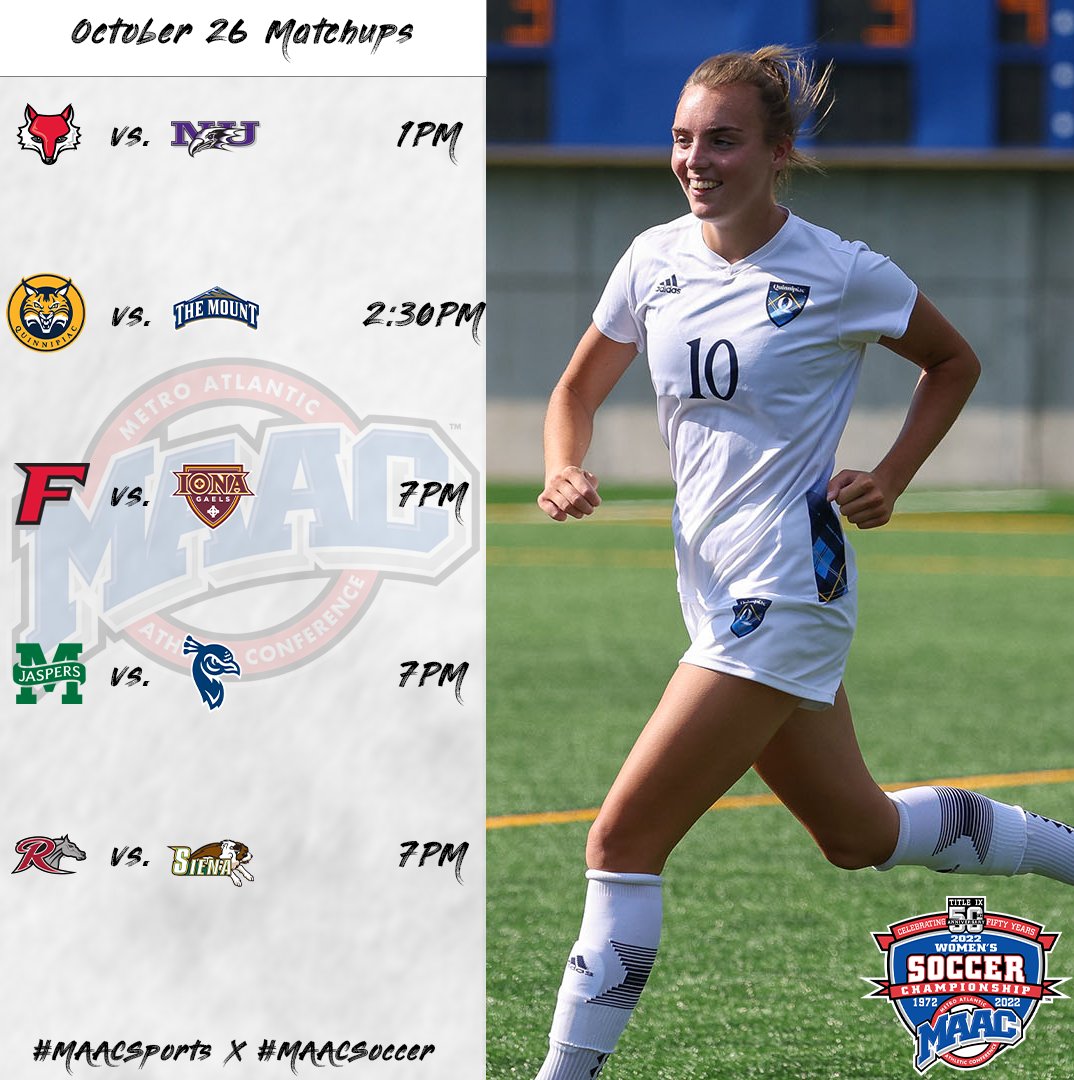𝐑𝐞𝐠𝐮𝐥𝐚𝐫 𝐒𝐞𝐚𝐬𝐨𝐧 𝐅𝐢𝐧𝐚𝐥𝐞🍿 Today's matches will shape the Women's #MAACSoccer playoff picture! W⚽️: bit.ly/3S20ncs #MAACSports x #MAACSoccer