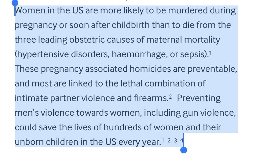 I haven’t really been able to stop thinking about this: the main cause of death in pregnancy for women in the US is… men. bmj.com/content/379/bm…