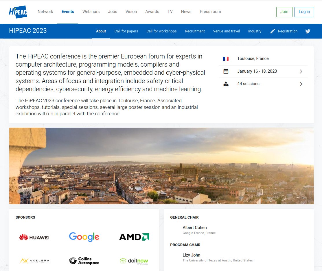 DoItNow_Tech's tweet image. 🟢We are proud sponsors of @HiPEAC 2023, the European forum for #ComputerArchitecture, #ProgrammingModels, #Compilers and #OperatingSystems for general-purpose, embedded and cyber-physical systems.
🗓️ January 16-18, 2023
📌 Toulouse, France
➡️hipeac.net/2023/toulouse/…
#HiPEAC23