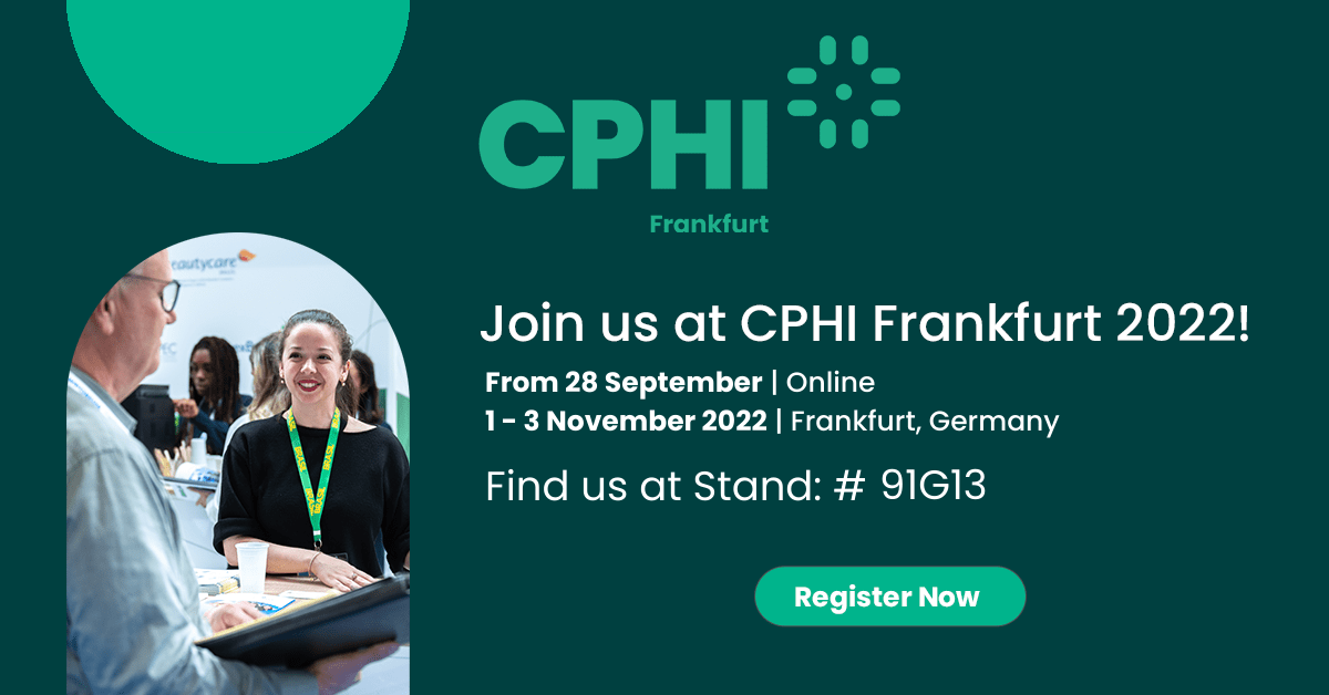 Our Microfluidics Team is excited to be exhibiting at CPHI  
1 - 3 November 2022 - Messe Frankfurt, Germany - at Stand # 91G13.

Learn about our latest innovations in high-shear fluid processing. 

Book a meeting with our team at: hubs.la/Q01qKtlf0
 #Microfluidics #CPHI