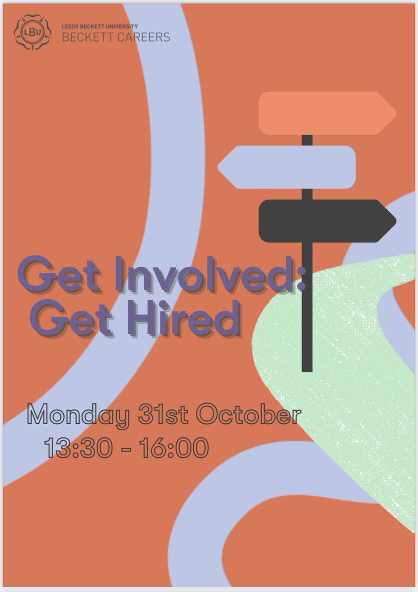 LeedsBeckettMCC's tweet photo. Delighted to see our Humanities careers fair, Get Involved: Get Hired return next week! We have a packed afternoon lined up offering students the opportunity to learn about volunteering, part-time, and graduate jobs in the West Yorkshire region. See you there! @BeckettCareers https://t.co/NbZsodQ4VX
