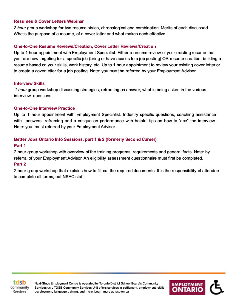 GerrardSquare's tweet image. Next Steps Employment at Gerrard Square - November 2022 Calendar and Resume Writing
#nextstepsemployment #shopthesquare #resumewriting#coverletter #interviewskillstraining