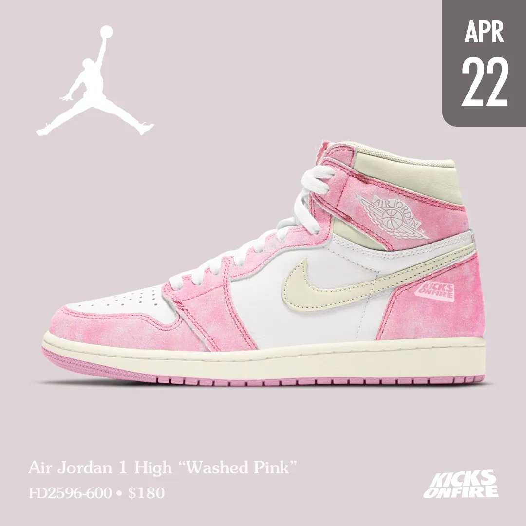 kicksonfire's tweet photo. Air Jordan 1 High “Washed Pink” 💕 Cop for this pair ? https://t.co/ml3AFoVFNE