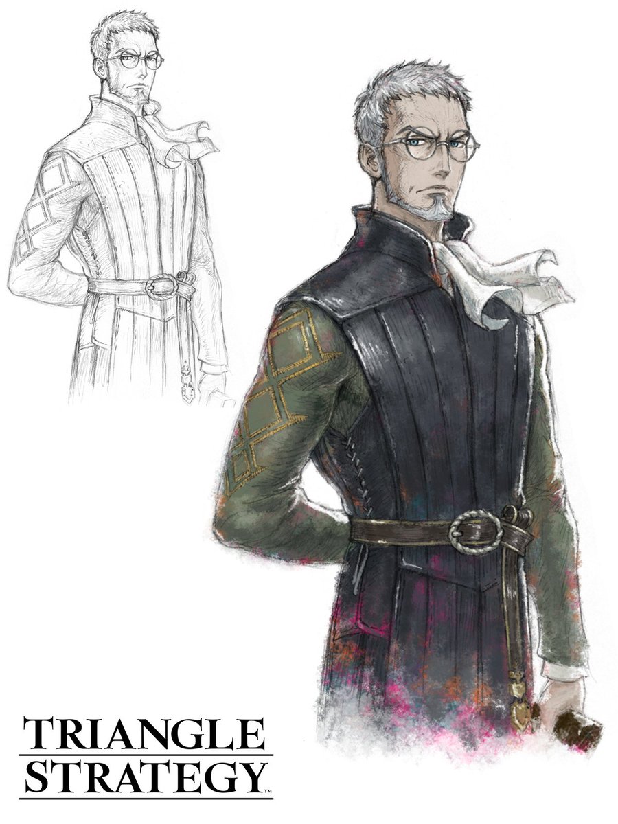 See where your guidance will lead them. To celebrate the launch of Triangle Strategy on Steam, we're showing this beautiful artwork of Benedict Pascal, trusted tactician to House Wolffort. See more like it in the game's Digital Deluxe Edition artbook: sqex.link/l7wa