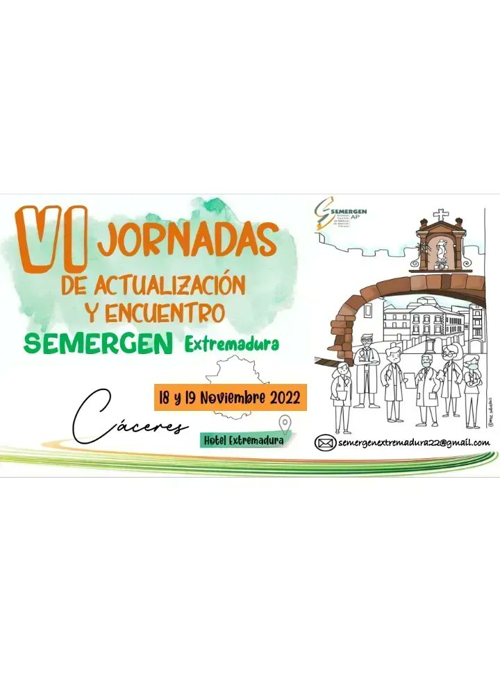 🔜 18 y 19 NOV. En Cáceres: VI Jornadas de Actualización y Encuentro @SemergenEx ✍️Normativa comunicaciones, Programa e inscripción en: buff.ly/3yZLPCD