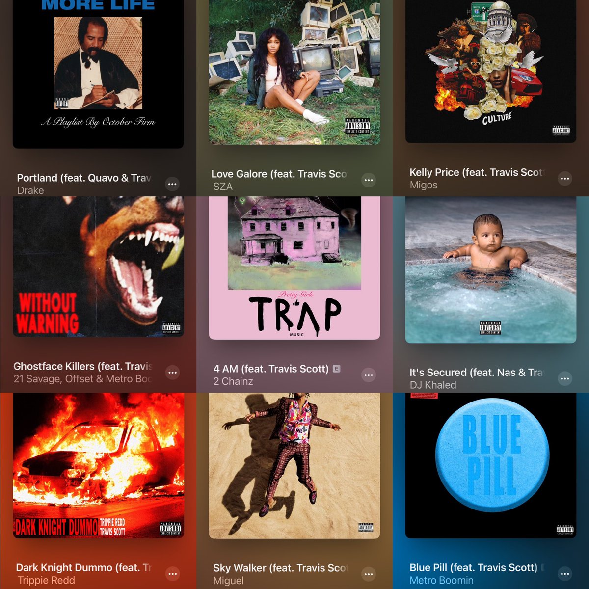 LAxFLAME's tweet photo. Travis Scott’s feature run in 2017 was insane https://t.co/WaJLxMLsa2