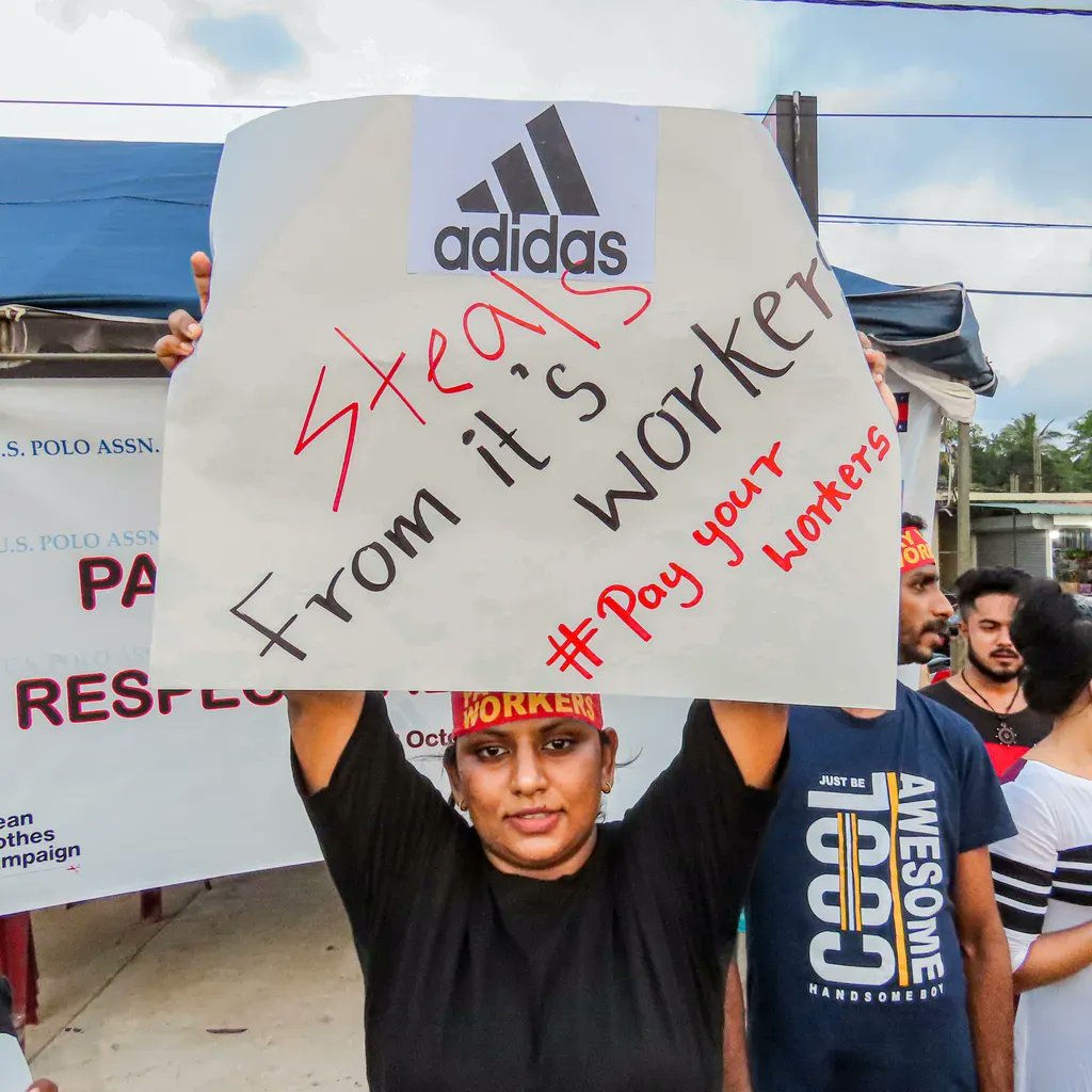 labourlabel's tweet photo. Sign the petition! While adidas calls itself the worldwide leader in sports, it really excels at wage theft, labour rights violations, and harassment.  #payyourworkers
Sign the petition today: https://t.co/JLudP9jraL https://t.co/ij9QGxytDG
