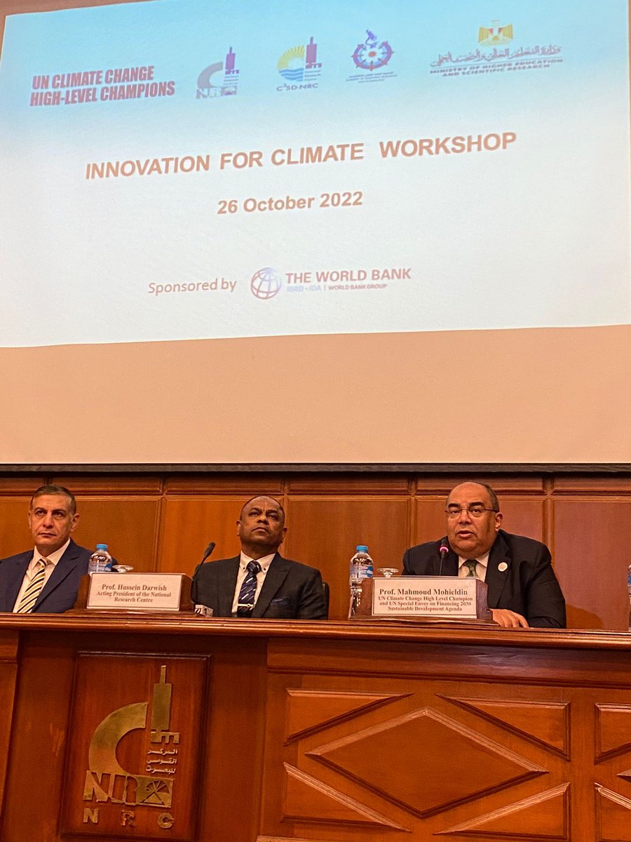 Happening now! The 'Innovation for Climate Workshop' for the first panel discussion on what academic and science experts expect at #COP27. #ClimateAction