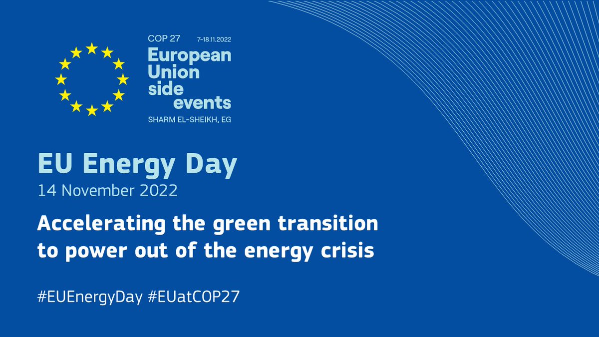 Energy4Europe's tweet photo. The #EUEnergyDay on 14/11 in Sharm El-Sheikh 🇪🇬 starts with the high-level session "Accelerating the green transition to power out of the energy crisis". 
Book your seat and join us at 9.30-10.30 (GMT+2) at the #EUatCOP27 pavilion ➡️ https://t.co/JO2gmu9IZn #energytransition https://t.co/PRRZR4ABfT
