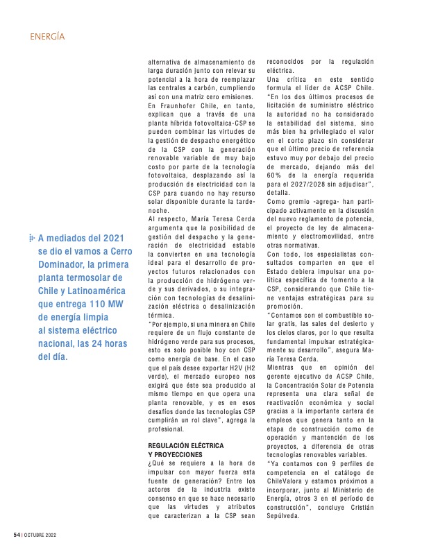 [Noticias] 📰 Hoy en <a href="/nuevamineria/">Nueva Minería y Energía</a>: “Chile podría abastecer su matriz eléctrica con energía solar desde Concepción al norte si incorporase la CSP en su plena capacidad”, destaca <a href="/mc_energiaCSP/">Maria T Cerda</a>, subdirectora Fraunhofer Chile📲 bit.ly/3TXZfXH