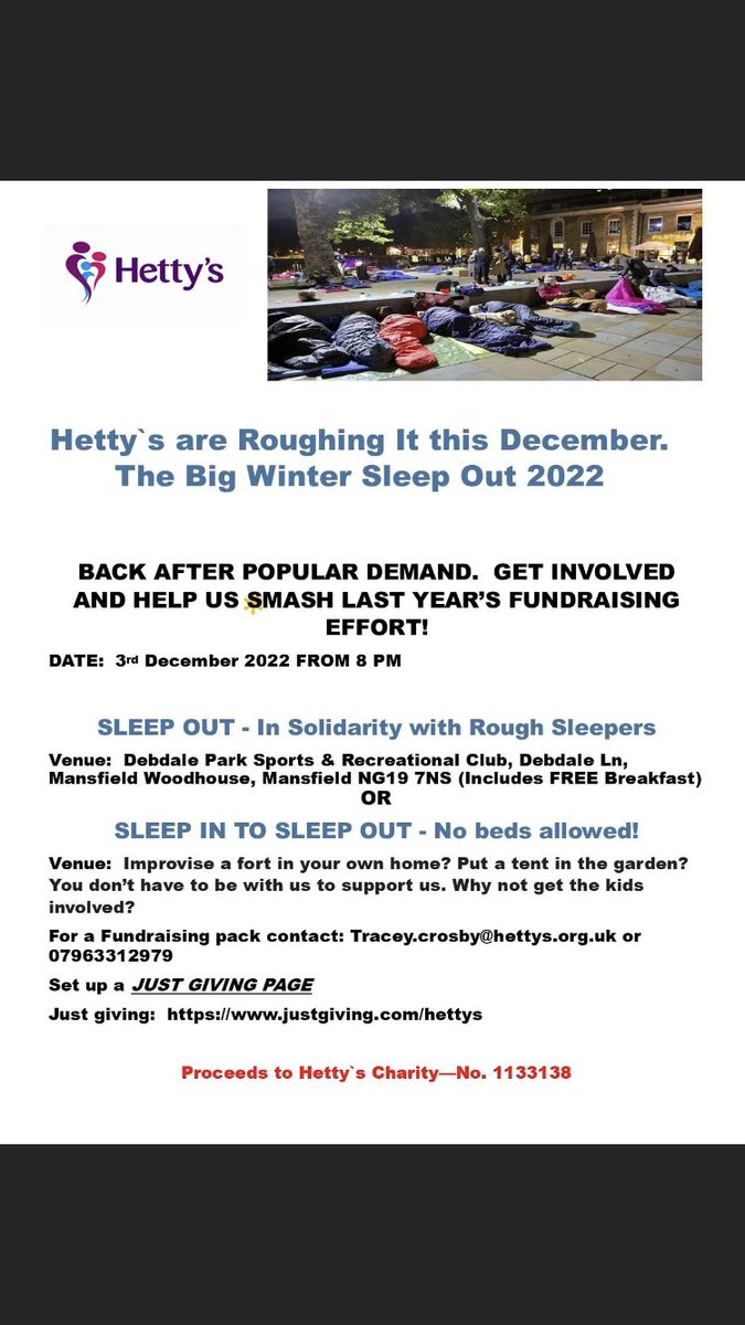 The Big Winter Sleep Out.  We need you.  Please join us.  3rd December.  Contact us for a pack.  #Awareness #charities #connected #familyfun #addiction #support #Hope #Homeless