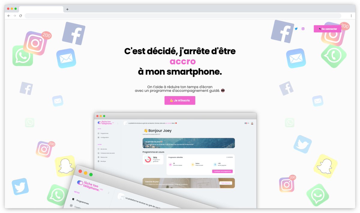 Notre page d'accueil fait peau neuve
lachetontelephone.fr

💌 Nous sommes preneurs de vos retours 
✍️ Inscrivez-vous
📵 Lâchez votre téléphone

#addiction #smartphone #fomo #tempsecran