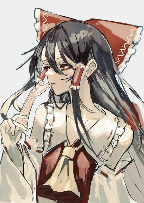 #深夜の真剣お絵描き60分一本勝負霊夢 