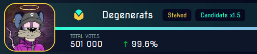 DegeneratsCNFT's tweet photo. In the next cardano lands season $hexo gains will be multiplied by 1.5.

I contacted them and our airdrop will also be available for stake.

JPG Airdrop link: https://t.co/7uPuTV2Zd8

Degenerats is also available to be staked by the Ape Society. https://t.co/St4wZDt8sV