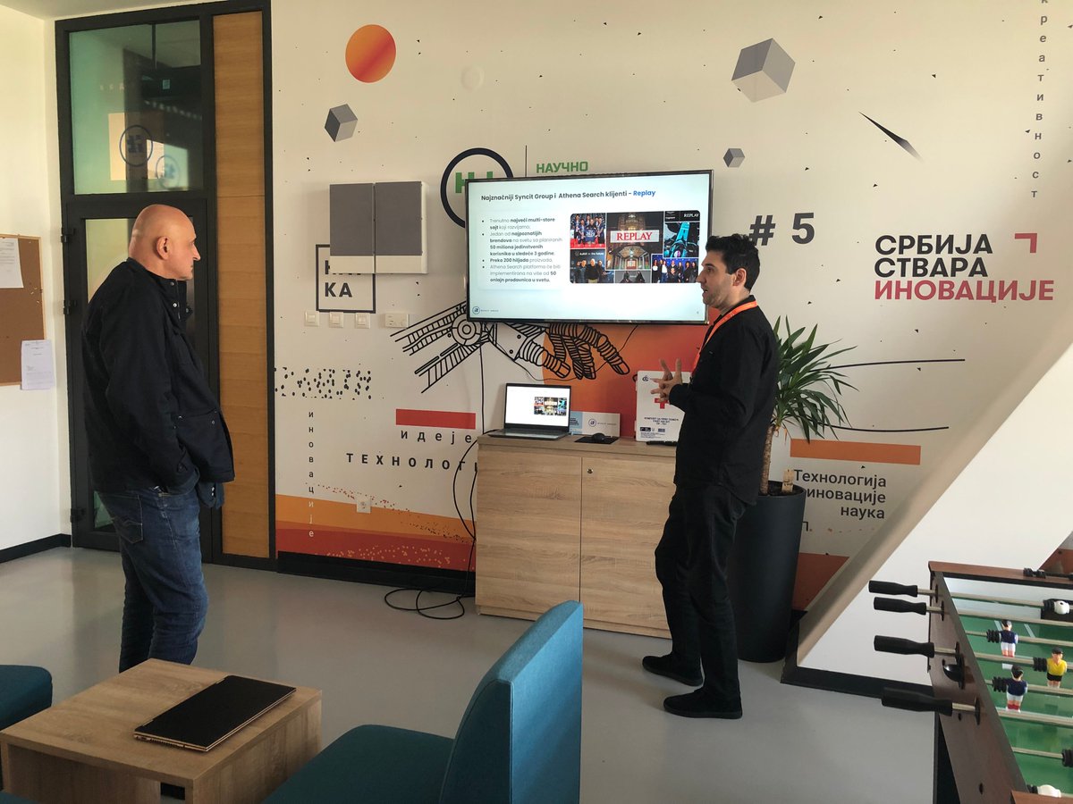 SyncitG's tweet photo. 🤩 We were visited by Branislav Antović from the @RTS_Vesti. We are so thrilled to be given the opportunity to enrich the digital experience of our national broadcaster. Big congrats to #ScienceTechnologyParkNis on signing the Agreement with #RTS! 🥳
#AthenaSearch #Synergy #AI https://t.co/Ya825TyR0Y