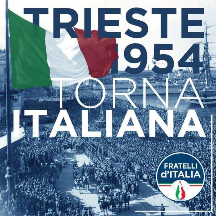 In questo giorno di 68 anni fa Trieste si ricongiungeva finalmente alla madrepatria.

Il sentimento è lo stesso: Saremo sempre, ovunque e prima di tutto italiani! 🇮🇹