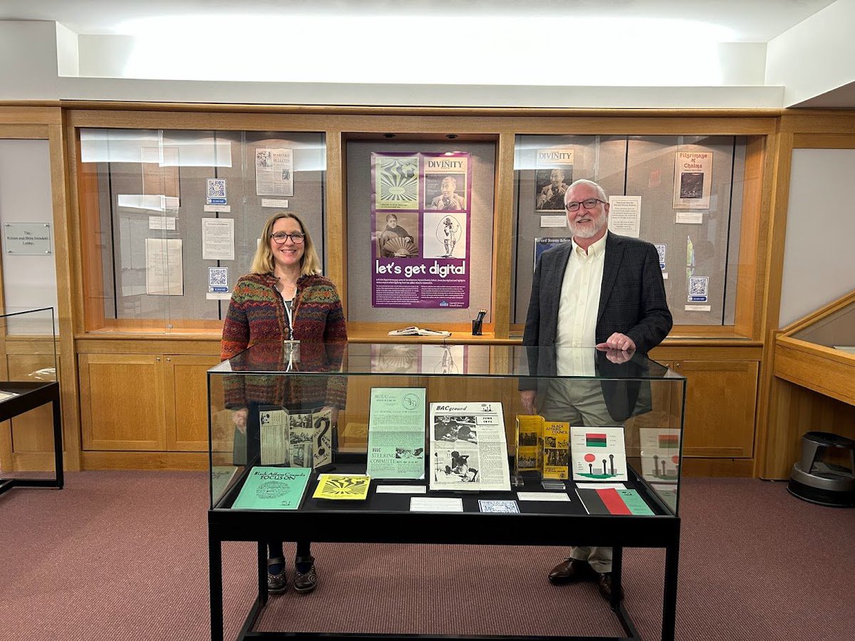 hdslibrary's tweet photo. Hey HDS Students, Let's Get Digital! Come by the second floor of the HDS Library to see our new exhibit that promotes the Library's digitization efforts. #Exhibit #ArchivalMaterial #Digitization @HarvardDivinity https://t.co/CZeBXwqGUa