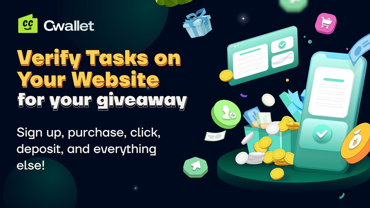 🔥Verify everything on your website for your giveaway!
Cwallet is the ONLY #giveaway tool available to verify website tasks.
Sign up, deposit, clicks, purchase, and anything!

🚀Create your campaign: my.cwallet.com/tools/giveaway

@cctip_com draw 79 ADA 1000

#Cwallet #Cryptocurency