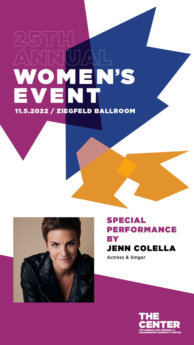 I'm excited to be performing at The Center's 25th Annual Women's Event! Join me on Saturday, November 5 at the Ziegfeld Ballroom to support The Center's (@lgbtcenternyc) crucial programs and services. Tickets are available at gaycenter.org/womensevent