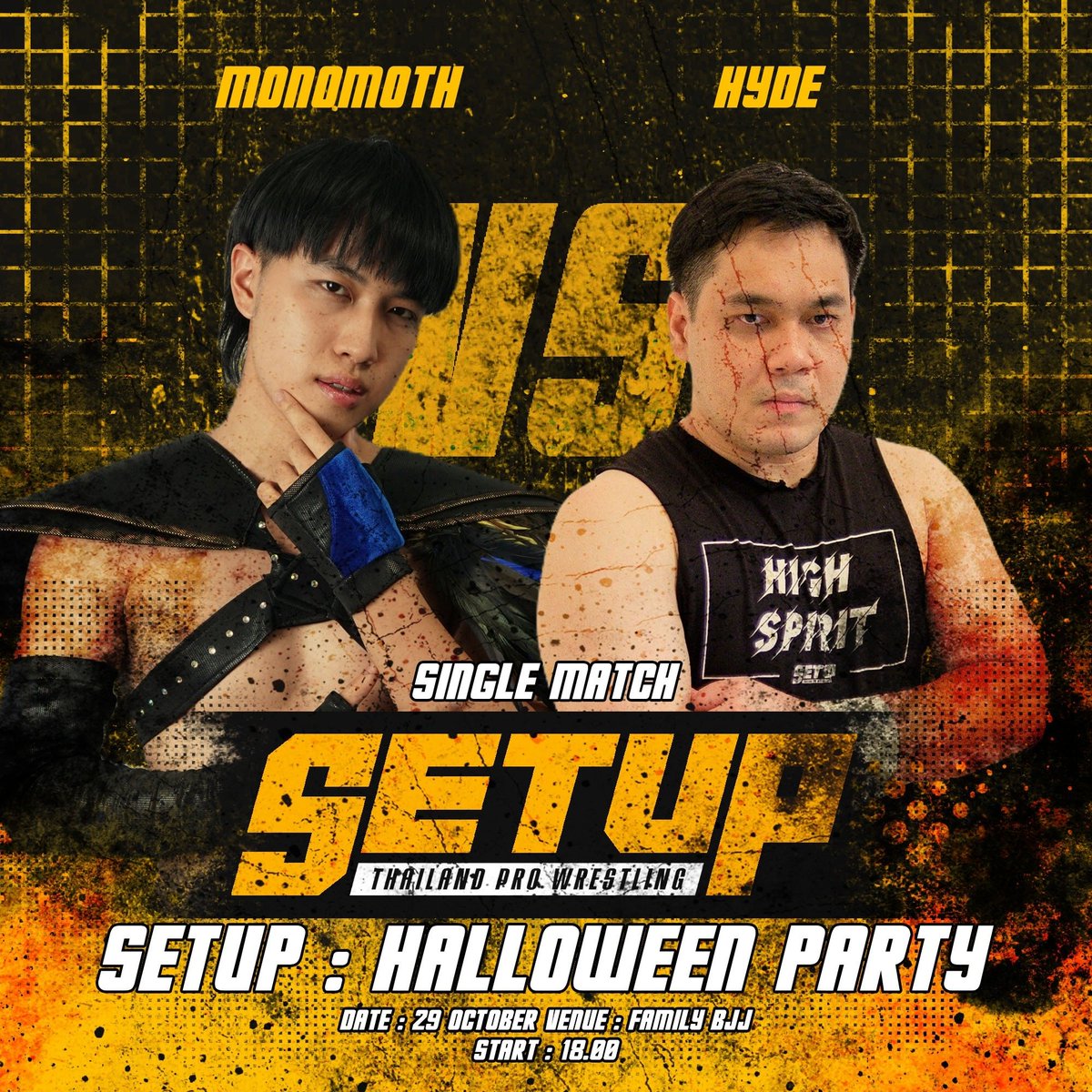 hyde_setupTH's tweet photo. @setupth Halloween Party
Do I get a title shot if I beat Mono Moth ?
#SETUPTH10 #HKWF #SIAMDOL #SPW #CHOCOPRO #gtmv https://t.co/6xpqP6jd1t