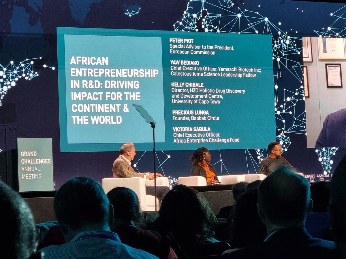 Excellent plenary with amazing line up of African entrepreneurs championing R&D in the continent. 'African Scientists need to move from being 'grantpreneurs' to 'entrepreneurs' and develop African solutions for global problems@ @YawBediako_ and others