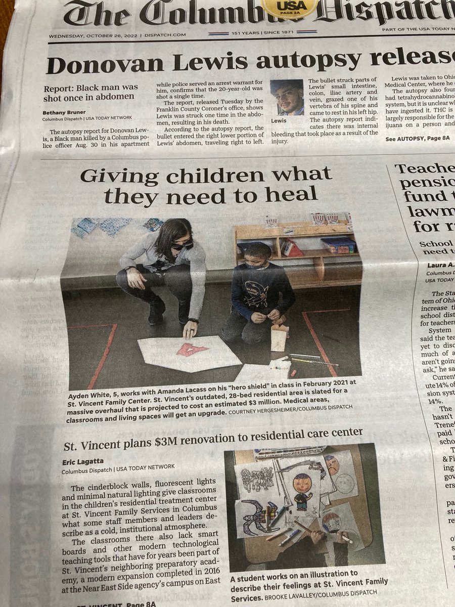 Our client <a href="/StVincentFamily/">St. Vincent Family</a> is on the front page of <a href="/DispatchAlerts/">Columbus Dispatch</a> today, announcing plans for a $3 million renovation to its youth residential care center.

Read the full story by @EricLagatta: dispatch.com/story/news/loc…