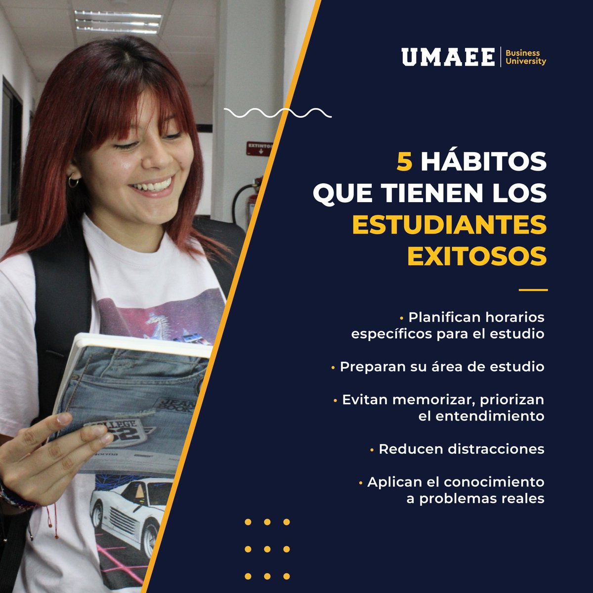 umaee_mx's tweet photo. 5 HÁBITOS QUE DEBES COPIAR DE LOS ESTUDIANTES EXITOSOS 🤫🧠
🤔 ¿Serán estos hábitos la causa de su éxito? Te invitamos a probarlos y compartirnos tu experiencia en los comentarios 💬
#habitos #motivacion #estudio #universidad #clases #UMAEE #rutina https://t.co/8JTPs3tCvQ