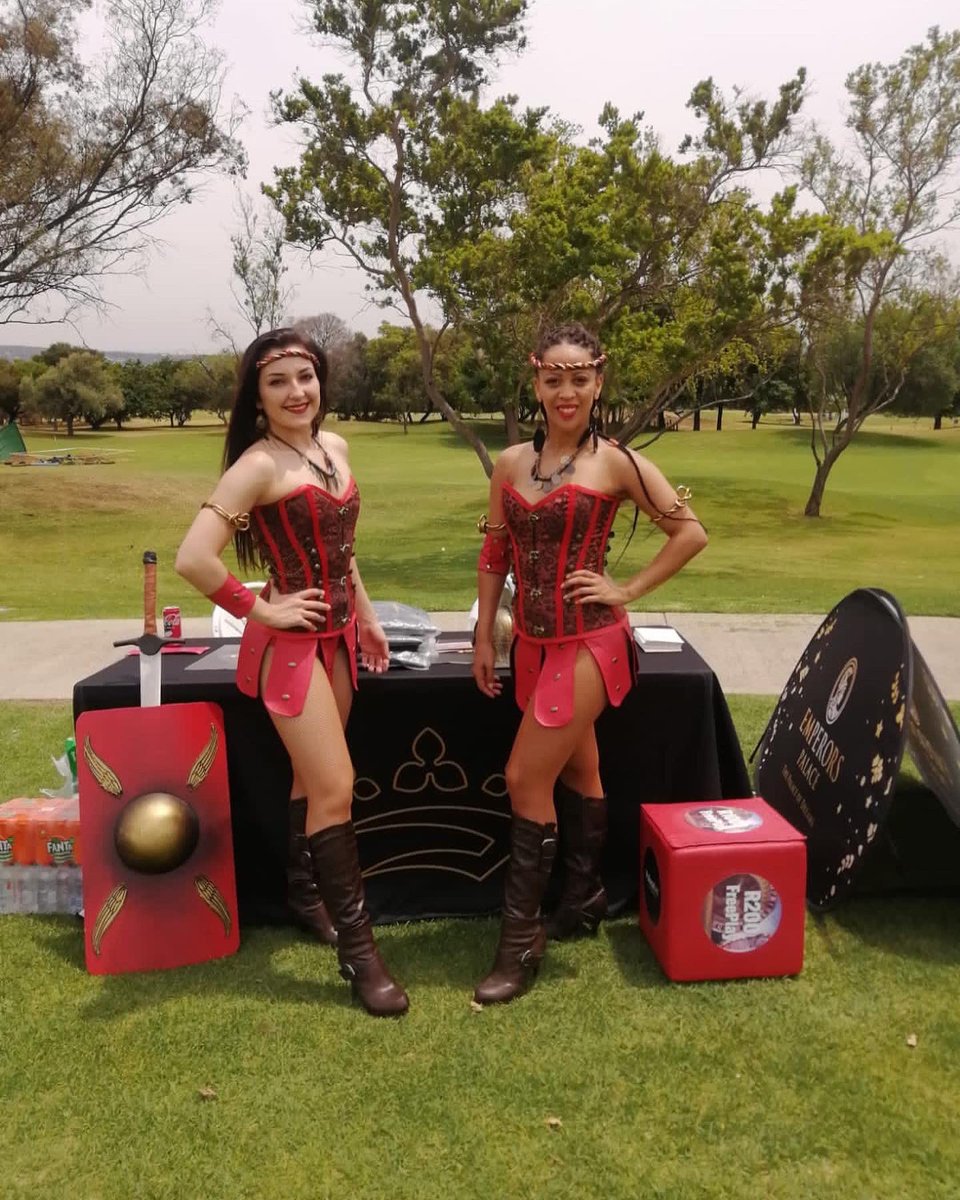 EmperorsPalace's tweet photo. The #ThePalaceOfDreams gladiators are out in support of @journeysys at the @CountryClubJHB  - Woodmead in support of Breast Cancer Awareness fundraiser.
#breastcancerawareness #fundraiser https://t.co/F0wyl8uuFc
