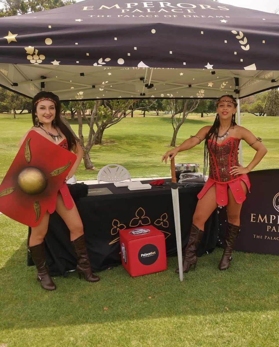 EmperorsPalace's tweet photo. The #ThePalaceOfDreams gladiators are out in support of @journeysys at the @CountryClubJHB  - Woodmead in support of Breast Cancer Awareness fundraiser.
#breastcancerawareness #fundraiser https://t.co/F0wyl8uuFc