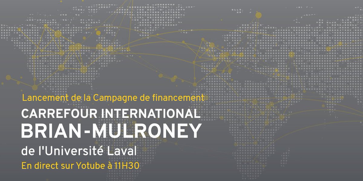 En direct dès 11h sur YouTube: lancement de la Campagne de financement du Carrefour international Brian-Mulroney bit.ly/3NUiazU