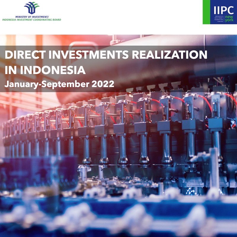 IIPC_NewYork's tweet photo. Direct #investment realization grew at +35.3% (y/y) in the period of January to September 2022 in #Indonesia. The metal industry contributed the biggest share of 25.35%. While most of FDI came from Asia, two countries in the Americas (USA and Canada) were in the top 17. https://t.co/f4tZR0jH02
