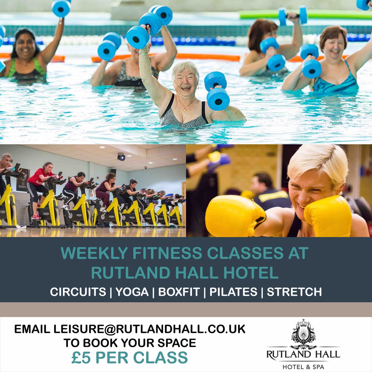 We have weekly classes running at Rutland Hall Hotel. Workout with one of our brilliant instructors and then enjoy a drink in our fabulous Blossoms restaurant afterwards. 

You don’t have to be a member to join and can pay as you attend for £5 per class. 

#fitness #rutland