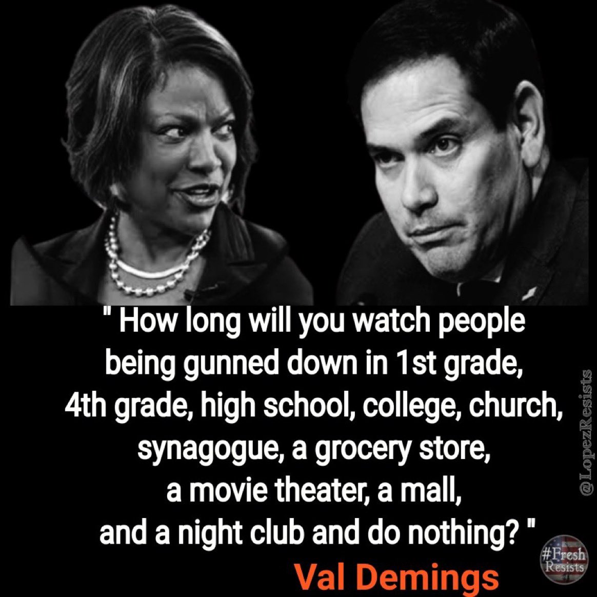 Marco Rubio has taken more that $3MIL from the NRA. He’s not tough on crime. He’s soft on protecting kids in schools from gun crime because the NRA bought him. Want tough on crime? Vote @valdemings for Florida Senate! #FreshResists #wtpBLUE