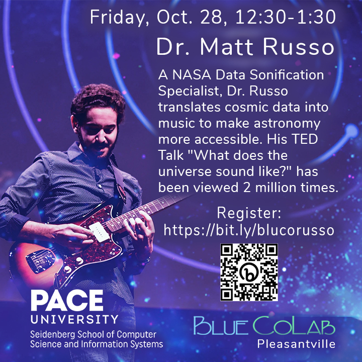 Join @pace_seidenberg's Blue CoLab zoom lecture with NASA data sonification specialist Matt Russo this Friday. Learn what he does: system-sounds.com/nasa/ Check out his website: astromattrusso.com