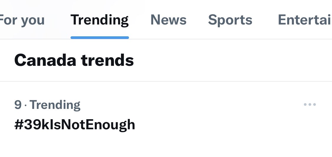 munakadri's tweet photo. #39KIsNotEnough is the #9 trending topic in ALL OF CANADA!

That’s amazing but we can do better #onted!

Show us your purple.

#onpoli #osstf #etfo #cupe #oecta #aefo https://t.co/hA66mRQ3Ui