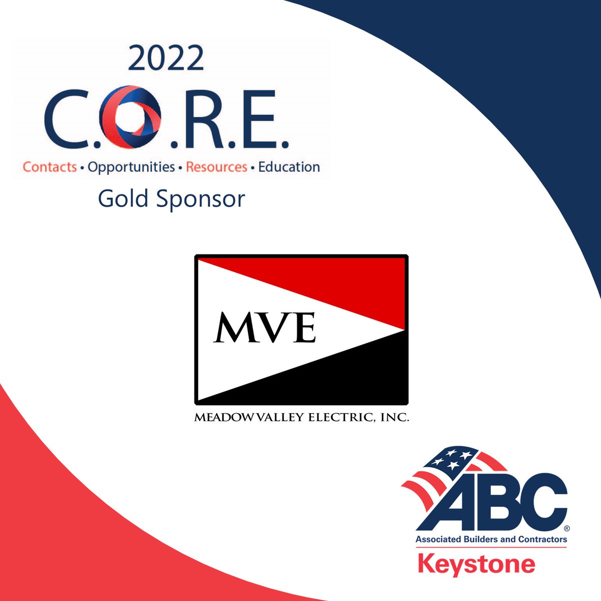 Thank you to Meadow Valley Electric, Inc. for being a Gold C.O.R.E. Sponsor for 2022! View a full listing of all our generous C.O.R.E. Sponsors and sign up to be a 2023 Sponsor here: abckeystone.org/core-program/ #ABCMeritShopProud#ABCMeritShopProud